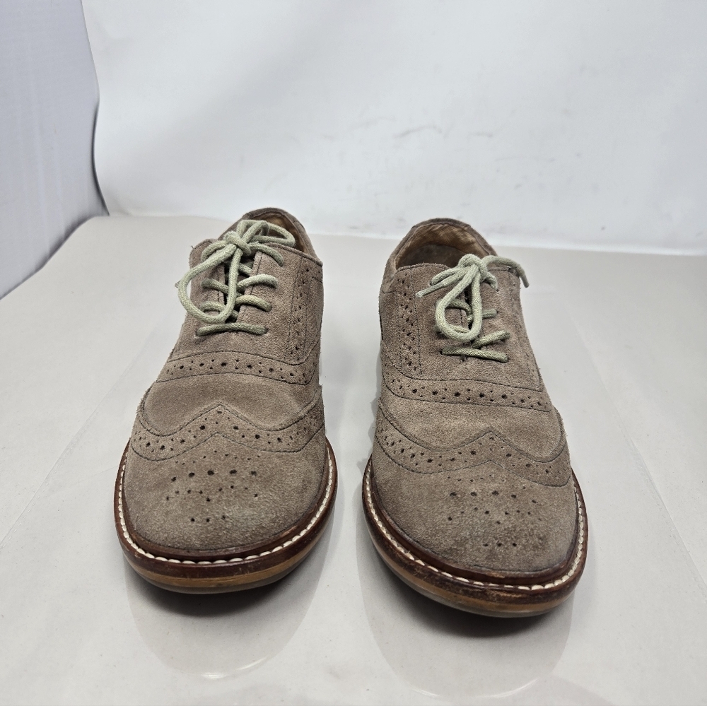 Fossil Womens Sz 7 Tan Suede Lace Up Brouges School Office Work Wear Casual - Picture 3 of 11